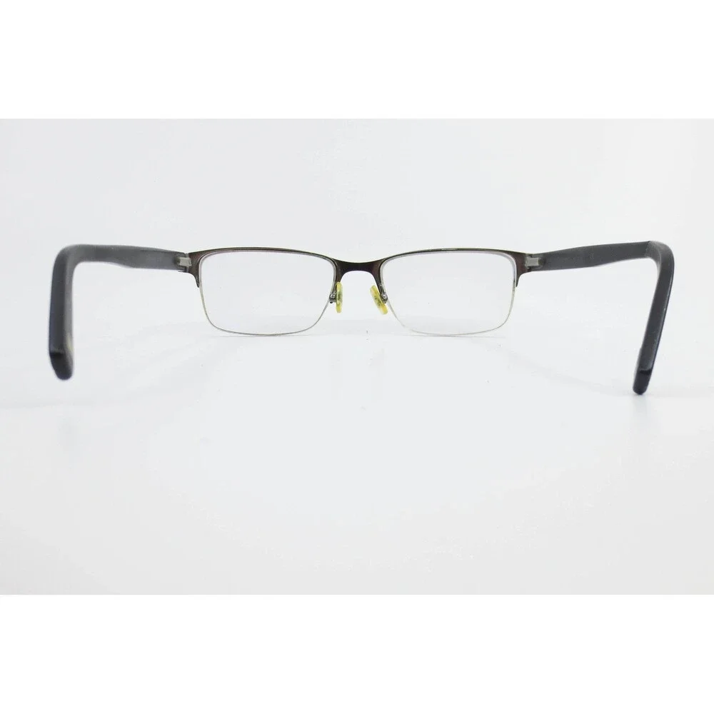 Benjamin 025 Eyeglasses Dark Brown Grey Semi Rimless Rectangular Frame 53-18-140